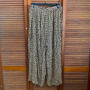 Plus Leopard Palazzo Pants